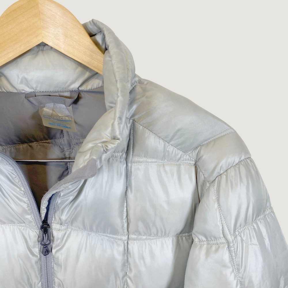 Eddie Bauer First Ascent Downlight Puffer Jacket Womens Tall XXL Silver 800 Down